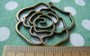 Accessories - 10 Pcs Of Antique Bronze Filigree Rose Flower Pendants Charms 40mm A1739