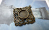 Accessories - 10 Pcs Of Antique Bronze Filigree Round Bezel Base Settings Match 10mm Cab A6650