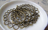 Accessories - 10 Pcs Of Antique Bronze Filigree Round Chandelier Earring Pendants Charms 44x45mm A2844