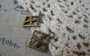 Accessories - 10 Pcs Of Antique Bronze Filigree Square Four Hearts Charms 15x17mm A4690