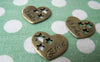 Accessories - 10 Pcs Of Antique Bronze Filigree Star Heart Charms 16x18mm A504