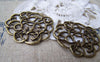 Accessories - 10 Pcs Of Antique Bronze Filigree Swirly Charms 29x33mm A3430