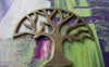 Accessories - 10 Pcs Of Antique Bronze Filigree Tree Pendants Charms 47x47mm A367