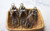 Accessories - 10 Pcs Of Antique Bronze Flower Flip Flop Charms 10x28mm A3293