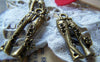 Accessories - 10 Pcs Of Antique Bronze Flower Jeans Pants Pendants Charms 11x23mm A1908