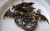 Accessories - 10 Pcs Of Antique Bronze Flying Dragon Charms Pendants 43x47mm A6300