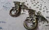 Accessories - 10 Pcs Of Antique Bronze Flying Dragon Charms Pendants 43x47mm A6300