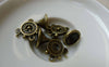 Accessories - 10 Pcs Of Antique Bronze French Horn Clock Charms Pendants 18x22mm A5575