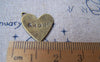 Hearts - 10 pcs Antique Bronze Amour Love Heart Flat Charms 17x18mm A2988