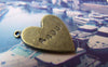 Hearts - 10 pcs Antique Bronze Amour Love Heart Flat Charms 17x18mm A2988
