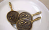 Accessories - 10 Pcs Of Antique Bronze Fried Eggs And Bacon In Pan Pendants Charms 23x40mm A5177