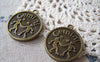 Accessories - 10 Pcs Of Antique Bronze Gemini Twins Round Base Setting Charms Match 25mm Cameo  A3415