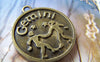 Accessories - 10 Pcs Of Antique Bronze Gemini Twins Round Base Setting Charms Match 25mm Cameo  A3415