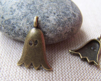 Accessories - 10 Pcs Of Antique Bronze Ghost Charms 9x15mm A708