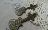 Accessories - 10 Pcs Of Antique Bronze Guitar Charms Pendant Double Sided 22x63mm A5576