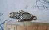 Accessories - 10 Pcs Of Antique Bronze Hand Shaped Oval Cameo Base Charms 15.5x30mm A4818
