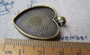 Accessories - 10 Pcs Of Antique Bronze Heart Cameo Base Settings 28x33mm A3719