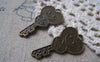 Accessories - 10 Pcs Of Antique Bronze Heart Key Charms 19x35mm A4857
