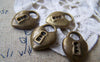 Accessories - 10 Pcs Of Antique Bronze Heart Lock Charms 13x17.5mm A2081