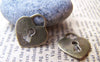 Accessories - 10 Pcs Of Antique Bronze Heart Lock Charms 17x18mm A3391