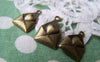 Accessories - 10 Pcs Of Antique Bronze Heart Mail Envelope Charms  12x18mm A521