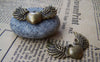 Accessories - 10 Pcs Of Antique Bronze Heart Wing Angel Charms 27x36mm A653