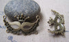 Accessories - 10 Pcs Of Antique Bronze Huge Crown Halloween Face Mask Pendants 20x39mm A2934