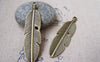 Accessories - 10 Pcs Of Antique Bronze Huge Feather Leaf Pendants 15x59mm A2912