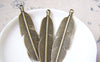 Accessories - 10 Pcs Of Antique Bronze Huge Feather Leaf Pendants 15x59mm A2912