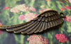 Accessories - 10 Pcs Of Antique Bronze Huge Feather Wing Charms Pendants 14x45mm A3240
