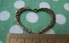 Accessories - 10 Pcs Of Antique Bronze Huge Filigree Heart Charms 26x34mm A1506