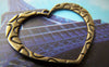 Accessories - 10 Pcs Of Antique Bronze Huge Filigree Heart Charms 26x34mm A1506