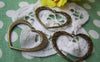 Accessories - 10 Pcs Of Antique Bronze Huge Filigree Heart Charms 26x34mm A1506