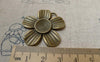Accessories - 10 Pcs Of Antique Bronze Huge Flower Pendants Charms 34x35mm A6179