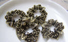 Accessories - 10 Pcs Of Antique Bronze Huge Round Flower Ring Charms 25mm A2939