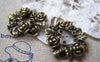 Accessories - 10 Pcs Of Antique Bronze Huge Round Flower Ring Charms 25mm A2939