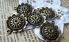 Accessories - 10 Pcs Of Antique Bronze Huge Sunflower Flower Connectors Charms 20.5mm A1948