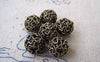 Accessories - 10 Pcs Of Antique Bronze Iron Round Wire Knots Beads 12mm A2698