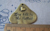 Accessories - 10 Pcs Of Antique Bronze Irregular Heart Pendants 33x33mm A4160
