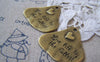 Accessories - 10 Pcs Of Antique Bronze Irregular Heart Pendants 33x33mm A4160