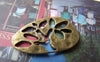 Accessories - 10 Pcs Of Antique Bronze Irregular Tree Flower Charms Connector 18x28mm A463