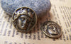 Accessories - 10 Pcs Of Antique Bronze Jesus Christ Round Charms 17mm A707
