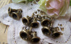 Accessories - 10 Pcs Of Antique Bronze Jingle Bell Christmas Charms 15x15mm A1456