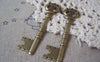 Accessories - 10 Pcs Of Antique Bronze Key Pendants Charms 14x60mm A4558