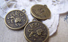 Accessories - 10 Pcs Of Antique Bronze Leo Lion Constellation Round Charms Pendants 18mm A1939