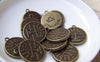 Accessories - 10 Pcs Of Antique Bronze Libra The Balance Scale Constellation Round Charms 18mm A1934