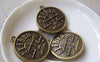Accessories - 10 Pcs Of Antique Bronze Libra The Balance Scale Round Base Setting Charms Match 25mm Cameo  A1903