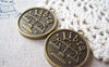 Accessories - 10 Pcs Of Antique Bronze Libra The Balance Scale Round Base Setting Charms Match 25mm Cameo  A1903