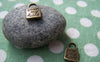 Accessories - 10 Pcs Of Antique Bronze Lock Charms Double Sided 14.5x19.5mm A502