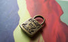 Accessories - 10 Pcs Of Antique Bronze Lock Charms Double Sided 14.5x19.5mm A502